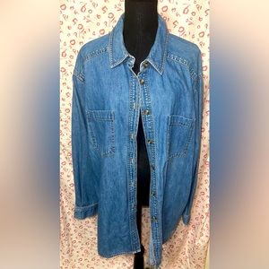Plus size Vintage Denim Trucker Style Shacket